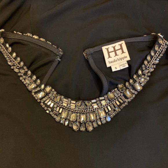 Haute Hippie Crystal Neck Embellished Midi Dress S - Picture 7 of 11